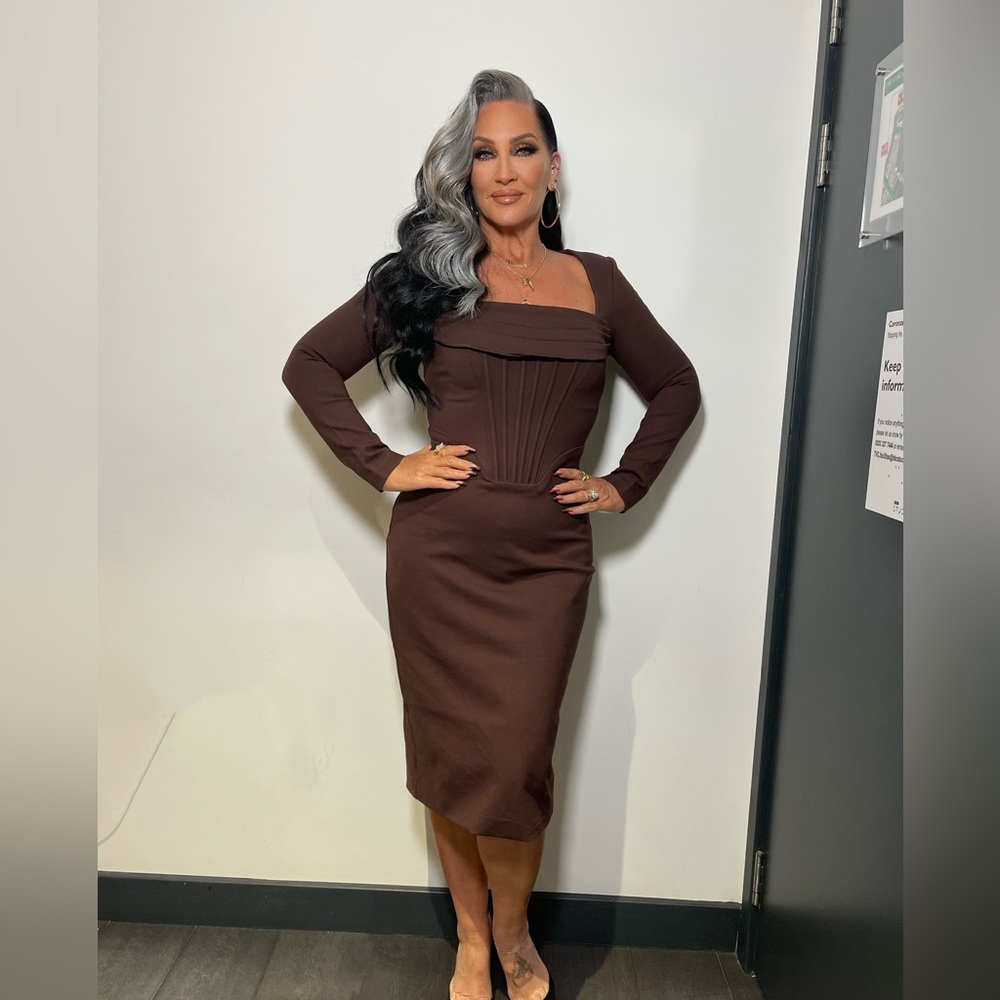 🚨 WORN ON TV🚨 LAVISH ALICE brown midi corset dress size 10